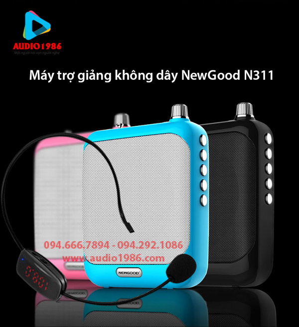 May_tro_giang_khong_day_New_good_N311_mini_nho_gon_wireless_3_mau_xanh_den_hong