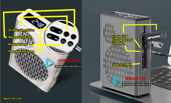 may-tro-giang-khong-day-aporo-t58-2-4g-cong-suat-lon-50w-pin-sieu-lau-6