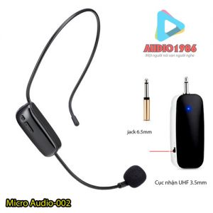 Micro không dây Audio-002 uhf cài đầu cho amply loa trợ giảng loa kéo