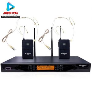 Micro không dây Audio-CV-6 UHF Wireless Kèm 2 Mic màu da hạt gạo nói song song