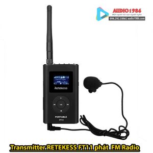 Bộ Micro không dây Retekess FT11 Máy Phát Sóng radio FM Không Dây MP3 Di Động Cho Nhà Thờ, hướng dẫn viên du lịch, nói trên xe hơi Hỗ Trợ Thẻ TF Đầu Vào AUX