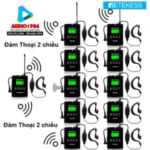 Micro dẫn đoàn Retekess TT124 hệ thống thông dịch viên hướng dẫn du lịch hai chiều không dây