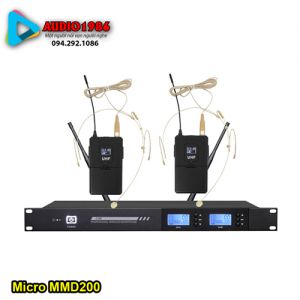 Micro Không Dây Audio MMD200 - 2 Mic Hạt Gạo Cao Cấp dùng amply, loa kéo, mixer