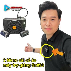 Máy trợ giảng SN-898 kèm 2 Micro cài ve áo mic không dây cho giáo viên