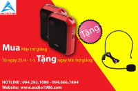Chào Mừng 30/4 - 1/5 Audio1986 Khuyến mãi HOT cho các khách hàng khi mua Bất kỳ loại MÁY TRỢ GIẢNG, LOA TRỢ GIẢNG nào sẽ được TẶNG ngay MIC TRỢ GIẢNG phụ kiện Loa - Máy trợ giảng tại AUDIO1986.