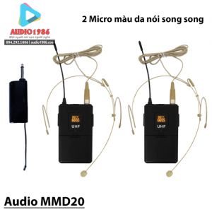 Micro không dây Audio MMD20 UHF 2 mic hạt gạo